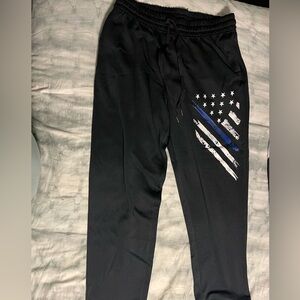 Blue Line in Flag Drawstring Sweatpants - size medium